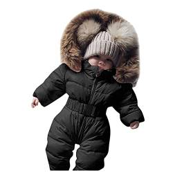 Chanpning Babyoverolls Winter Spielanzug Jumpsuit Outfit Wollfleece Wintermäntel Flaum Gefüttert Winter Kapuzenjacke Langärmliges Mantel Kinder Winteranzug Klamotten Kinder Mantel Mädchen von Chanpning