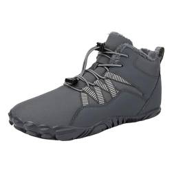 Chanpning Barfuß Schuhe Mann Winter Wasserabweisend Wanderschuhe Mode Stiefel Wärme Turnschuhe Wasserdicht Orthoschuhe Gefüttert Winterstiefel 2024 Lederschuhe rutschfeste Fitnessschuhe von Chanpning