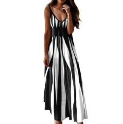 Chanpning Boho Kleid Damen Knielanger Strandkleid Kleider Damen Sexy V Ausschnitt Floral Spitze Quasten Spaghetti Trägerkleid Damen Kleider Elegant Rüschen Blumenkleid Abendkleid Sommerkleid Elegant von Chanpning