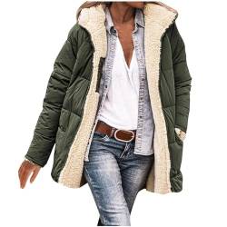 Chanpning Damen Wintermäntel Lang Auf Beiden Pufferjacken Warmer Kapuzenmantel Damen Winterjacke Casual Wintermantel mit Kapuze Frauen Oberbekleidung Outdoorjacke Steppjacke Steppmantel von Chanpning