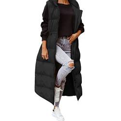 Chanpning Damenwesten Elegant Großer Größe Longweste Mantel Winter mit Reißverschluss Übergangsjacke Longweste Winterweste Schwarz Beige Daunenweste Daunenmantel Slim Gilet mit Taschen von Chanpning