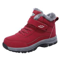 Chanpning Herren Leder Winterstiefel, 2023 Neu stiefel für Herren, Herren Schneestiefel Winter Wasserdicht Stiefeletten Warme Pelz für Outdoor Booties Mode Slip On Schuhe von Chanpning