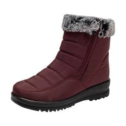 Chanpning Stiefeletten Damen Winterstiefel Wasserdicht Warm Gefütterte Schneestiefel Bequeme Rutschfest Schlupfstiefel Winter Kurzschaft Stiefel Boots Schuhe Flach von Chanpning