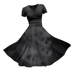 Halloween Kostüm Damen Kleid mit Blutigem Aufdruck Mittelalter Kleider Lässig Party Cocktailkleid Ärmelloser Sexy Kleider Rundhalsausschnitt Halloween-Kostüm Festkleid Damenkleid Partykleider von Chanpning