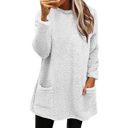 Pullover Damen Winter Baumwolle Warmes Thermounterwäsche Lässig Langarmshirt Sport Unterwäsche Frauen Wollpullover Elegante Streetwear Verdicktes Blusen College Shirt Sherpa Gefüttertes Obertei von Chanpning