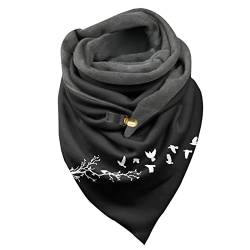 Schals für Damen Winter mit Knöpfen Frauen Schal Elegant Dreieckstuch Klassischer Persönlichkeit Scarf Geometrische Herbstschal Kaschmir-Schal Poncho Super Weicher Schlauchschal Schal als Geschenk von Chanpning