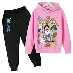 2022 Anime One Piece Jungen Trainingsanzug Cartoon Luffy Casual Kapuzenpullover Sets Kinder Hoodies und Jogging Hosen 4-14T von Chaorwe