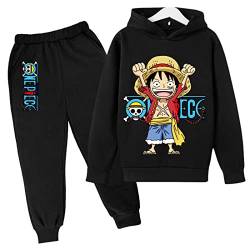 2022 Anime One Piece Jungen Trainingsanzug Cartoon Luffy Casual Kapuzenpullover Sets Kinder Hoodies und Jogging Hosen 4-14T von Chaorwe