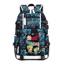 Anime One Piece Laptop-Rucksack Roronoa Zoro Print Männer Reise-Rucksack Student Jungen Schultasche Büchertasche von Chaorwe