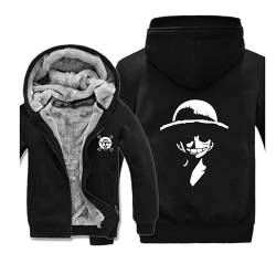 Anime One Piece Luffy Hoodies Sweatshirt Männer Casual Warme Jacke Mantel Winter Kapuzenpullover von Chaorwe