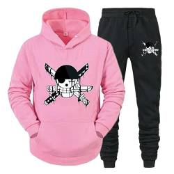 Chaorwe Frauen Männer Trainingsanzug Anime One Piece Gedruckt Hoodies Sport Tops und Jogginghose Mode Sweatshirt Jogging Set 2,M von Chaorwe