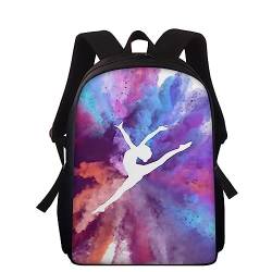 Chaorwe Rhythmische Gymnastik Print Rucksack für Mädchen 15 Zoll Casual Daypack für Frauen Niedlich Kinder Schultasche Tanz Athleten Rucksack color9,38 * 27 * 10.7cm von Chaorwe