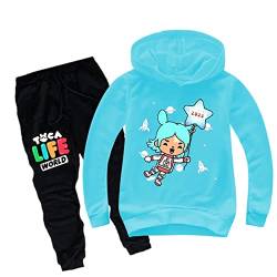 Chaorwe Sommer Kinder Hoodie Cartoon Sportbekleidung Set Langarm Pullover Jungen Mädchen Sweatshirt Anzug 2022 Auburn,120 von Chaorwe