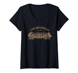 Damen Jane Eyre und Herr Rochester, Thornfield Hall, Charlotte Bronte T-Shirt mit V-Ausschnitt von Chapter Keepers