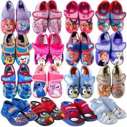 Characters Cartoons - Hausschuhe mit hohem Kragen, Hausschuhe, Klettverschluss – Bing Frozen Avengers Spiderman Minnie Paw Patrol – Mädchen Jungen – Herbst Winter, 5661 Stitch Blau, 25 EU von Characters Cartoons