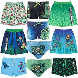 Characters Cartoons Minecraft Badehose Boxershorts Parigamba Slip Meer Schwimmbad - Frühling Sommer - Offiziell lizenziert, Boxershorts 60959 Multicolor, 9 Jahre von Characters Cartoons