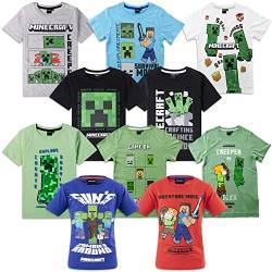 Characters Cartoons Minecraft Kinder - T-Shirt mit kurzen Ärmeln - Frühling Sommer, 60610 Grau, 6 Jahre von Characters Cartoons