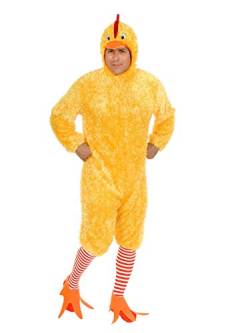 Charades Herren Funky Huhn Kostüme in Erwachsenengröße, gelb, S von Charades