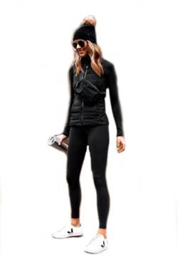 Charcoal Fashion Nahtlose Stretch-Leggings für Damen mit Fleece gefüttert, Schwarz , 18-22 Plus von Charcoal Fashion