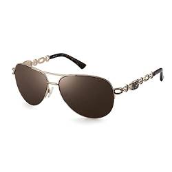 Sonnenbrille Damen Vintage, Retro Sonnenbrillen Vintage Pilotenbrille Sonnenbrille, Sunglasses Woman Man, Pilotenbrille Sonnenbrille für Damen Männer, Sonnenbrille Herren Verspiegelt mit UV400-Schutz von Charfia