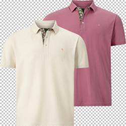 Doppelpack Poloshirt EARL LACHLAN Charles Colby wollweiß pink von Charles Colby