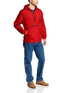 Charles River Apparel Damen Pack-n-go & Water-resistant Pullover (Reg/Ext Sizes)pack-n-go 윈드 방수 풀오버 (Reg/Ext 사이즈)pack-n-g Windjacke, Rot, 3XL EU von Charles River Apparel