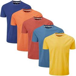 Charles Wilson 5er Packung Einfarbige T-Shirts mit Rundhalsausschnitt (Large, Orange Sunset) von Charles Wilson