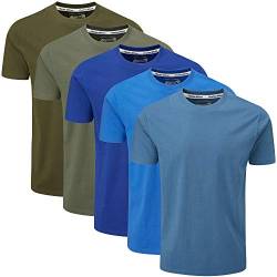 Charles Wilson 5er Packung Einfarbige T-Shirts mit Rundhalsausschnitt (M, Horizon) von Charles Wilson