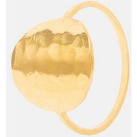 Charlotte Wooning Fingerring Damen Gold - Bubbles Ring vergoldet runde Platte gehämmert - Größe 52, Silber 925, 18 Karat vergoldet von Charlotte Wooning