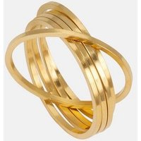 Charlotte Wooning Fingerring Damen Gold - Voyant Stack Ring vergoldet zusammenhängend - Größe 54, Silber 925, 18 Karat vergoldet von Charlotte Wooning