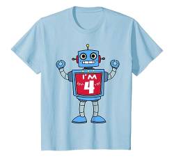 Kinder Kinder Jungen 4. Geburtstag Robot T Shirt, 4 Jahr Old Roboter Party Geschenk von Charm's Children Clothing