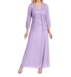 Charmant Damen Grau Spitze Chiffon Brautmutterkleider Abendkleider Promkleider A-Linie Rock Festlichkleider-54 Lilac von Charmant Damen