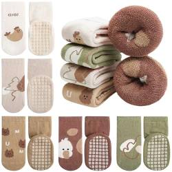 Charmi Baby Frottee Socken Abs Rutschfeste Stoppersocken 5er-Pack Süße Tiere 1-3 Jahre (Herstellergröße M) von Charmi