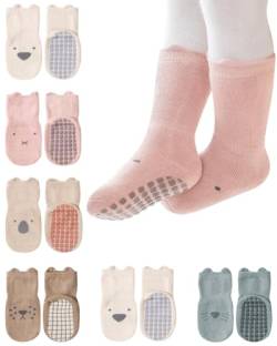 Charmi Baby Kinder Abs Stoppersocken Anti Rutsch Socken 6er-Pack Karikatur 1-3 Jahre (Herstellergröße M) von Charmi