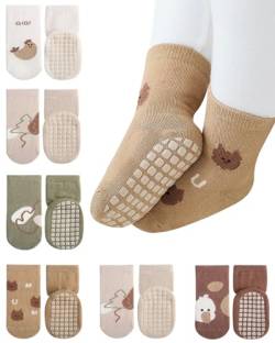 Charmi Baby Kinder Abs Stoppersocken Anti Rutsch Socken 6er-Pack Küken 3-5 Jahre (Herstellergröße L) von Charmi