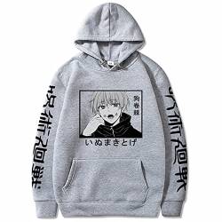 Anime Jujutsu Kaisen Inumaki Toge Cartoon Hoodie, Unisex-Sweatshirt Für Cosplay Oder Festival-Geschenk,Grau,XL von Charous