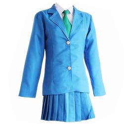 Charous Anime Detective Conan Cosplay Kostüm, Blaue Schuluniform für Frauen Halloween Weihnachten Karneval Themenparty Cosplay Mouri Ran verwendet von Charous