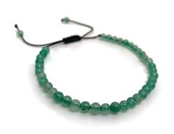 CharpauS Edelstein Armband - kleines Perlenarmband (Perlen: 4 mm) - Naturstein - verstellbar (verschiedene Steine wählbar) (Aventurin grün) von CharpauS