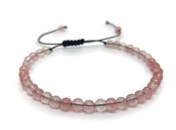 CharpauS Edelstein Armband - kleines Perlenarmband (Perlen: 4 mm) - Naturstein - verstellbar (verschiedene Steine wählbar) (watermelon Quarz) von CharpauS