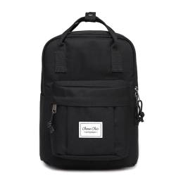 Chase Chic Rucksack Damen, Wasserdichter Schulrucksack mit 15,6" Laptopfach, Modischer Anti-Diebstahl-Reisetasche (Schwarz) von Chase Chic