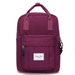 Chase Chic Rucksack Damen Klein, Fashion Leichter und wasserdichter Casual Daypack für Mädchen, Anti-Diebstahl-Rucksack für Reisen/Schule (Weinrot) von Chase Chic