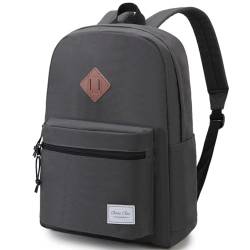 Chase Chic Schulrucksack Mädchen und Jungen Teenager, Lässiger Wasserdichter Rucksack mit 15.6" Laptopfach für Damen Herren, Grau von Chase Chic