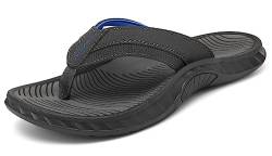 ChayChax Flip Flops Herren Zehentrenner Outdoor Sport Strand Sandalen Sommer Hausschuhe mit Arch Support,Dunkelgrau-Blau,40 EU von ChayChax