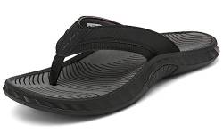 ChayChax Flip Flops Herren Zehentrenner Outdoor Sport Strand Sandalen Sommer Hausschuhe mit Arch Support,Schwarz-Grau,48 EU von ChayChax