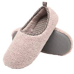 ChayChax Hausschuhe Damen Winter Wärme Pantoffeln Memory Foam Weiche Plüsch Bequeme Baumwolleschuhe,Pink,EU 38-39(S)(250 mm) von ChayChax