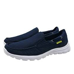 ChayChax Herren Segelschuhe Bootsschuhe Mokassins Leicht Halbschuhe Atmungsaktive Deckschuhe Slip On Sneakers,Dunkel Blau,44 EU=Etikettengröße 45 von ChayChax