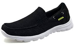 ChayChax Herren Segelschuhe Bootsschuhe Mokassins Leicht Halbschuhe Atmungsaktive Deckschuhe Slip On Sneakers,Schwarz,43 EU=Etikettengröße 44 von ChayChax