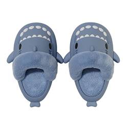 ChayChax Shark Sildes Slippers Damen Herren Kinder Hai Badelatschen Sommer Hausschuhe Badeschlappen rutschfeste Dusch Badeschuhe Strand Sandalen,Hai Blau 5,40/41 EU von ChayChax