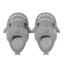 ChayChax Shark Sildes Slippers Damen Herren Kinder Hai Badelatschen Sommer Hausschuhe Badeschlappen rutschfeste Dusch Badeschuhe Strand Sandalen,Hai Grau 5,32/33 EU von ChayChax