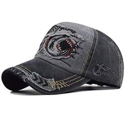 CheChury Baseball Cap Verstellbar Snapback Western Modische Baseball Mütze Retro Baseball Kappe Cap Baumwolle Kopfband Sommerhut Unisex Sonnenhut für Sport Outdoor Freizeit,Einheitsgröße,Schwarz von CheChury